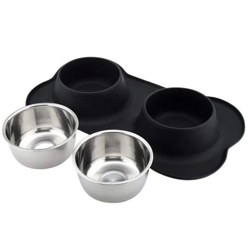 Silicone Base Dog Bowl Set